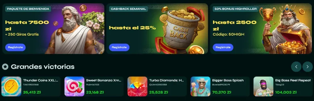 image de la página index de Savaspin Casino en España